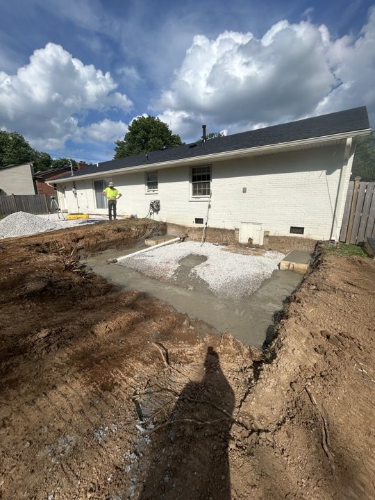 Excavation beside an existing building