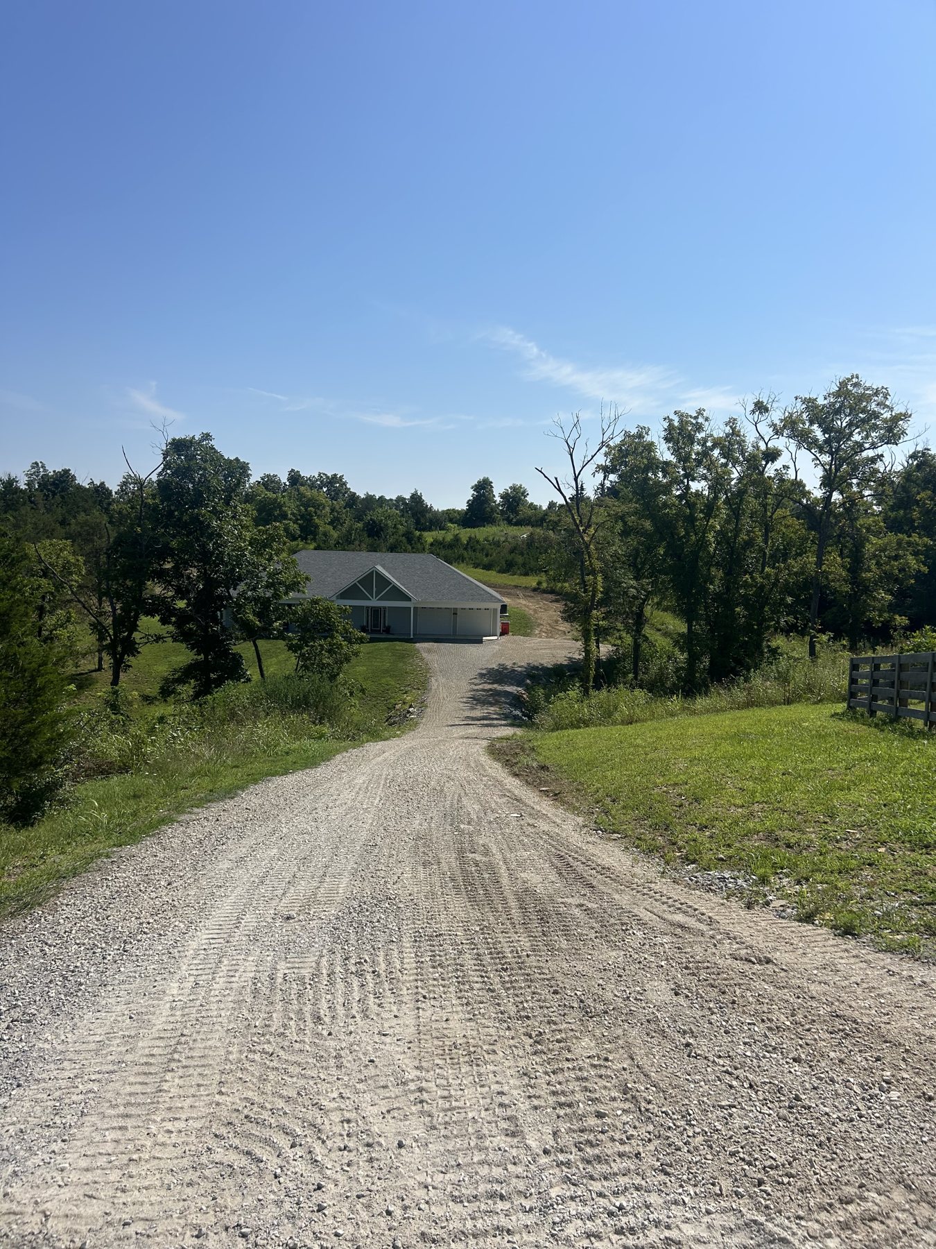 Gravel driveway through the property