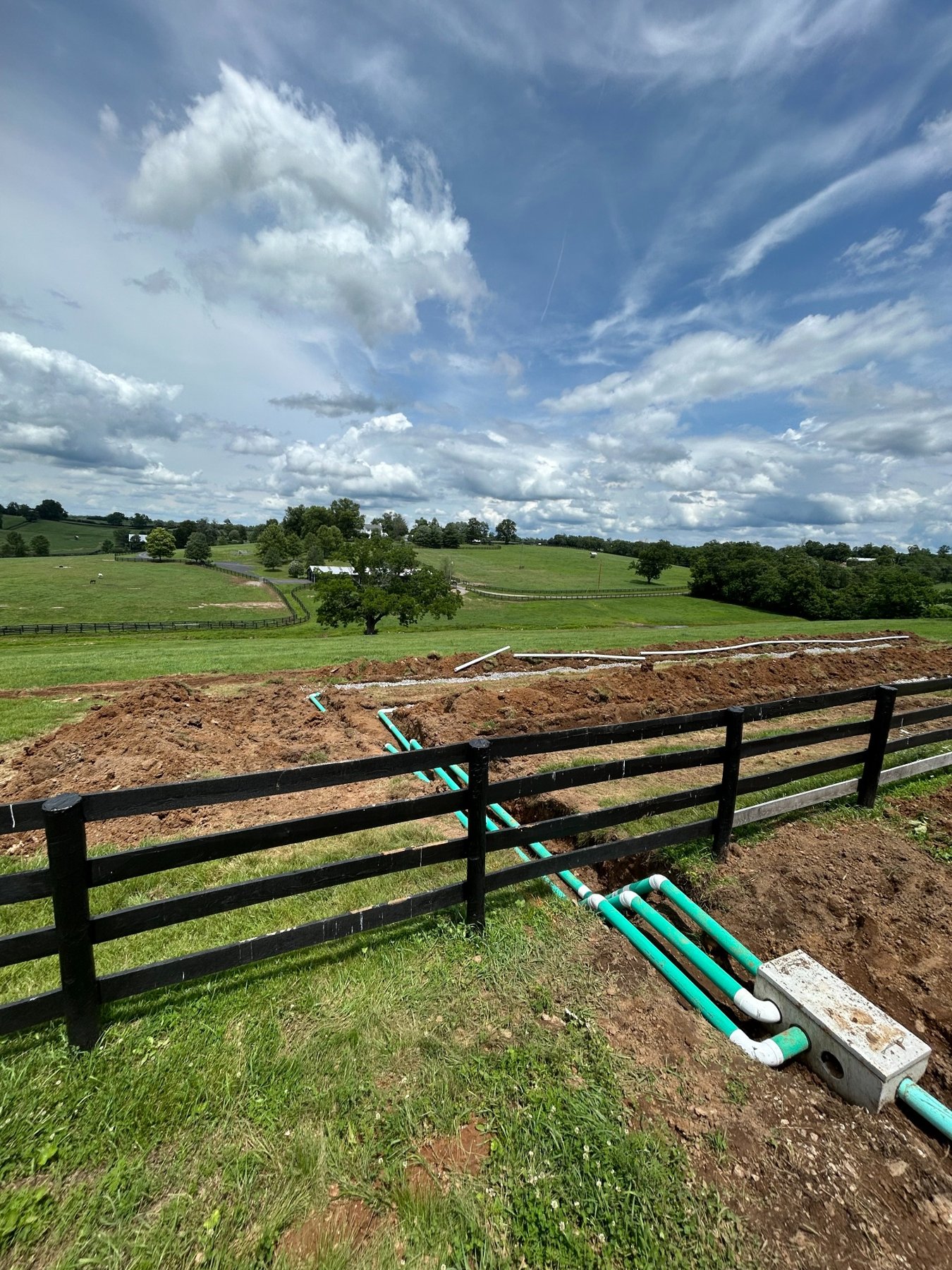 Septic project trenching and pipework